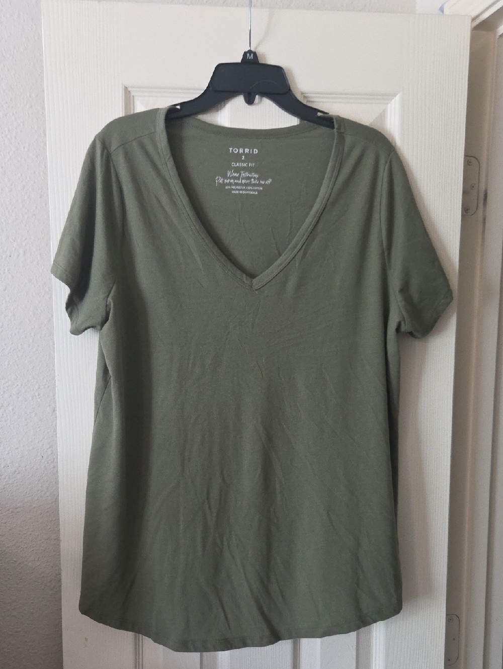Torrid Olive Green V-Neck Short Sleeve Tee